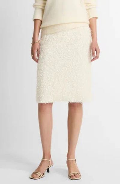 Vince Feathery-fringe Knee-length Skirt In Neutral