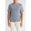 Vince Feeder Stripe Crewneck T-shirt In Blue