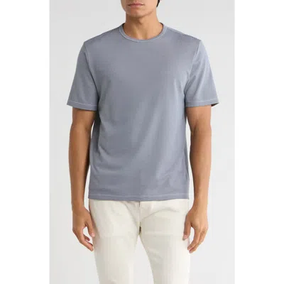Vince Feeder Stripe Crewneck T-shirt In Blue