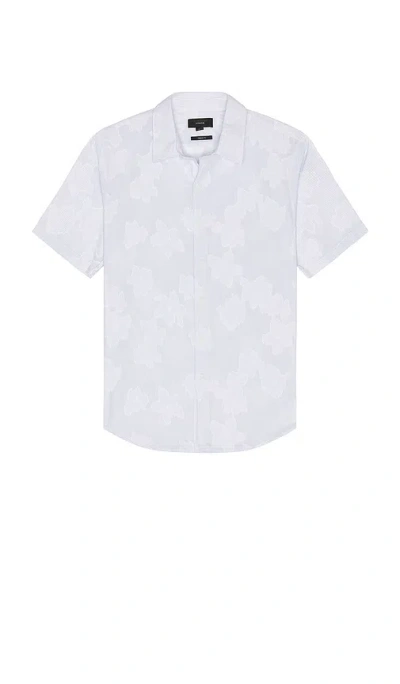 Vince Fil Coupe Regular Fit Short Sleeve Shirt In White