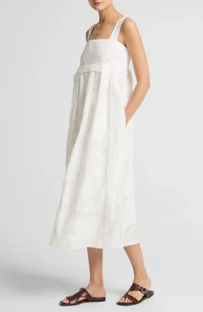 Vince Fil Coupé Jacquard Mixed Media Dress In White