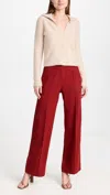 Vince Fine Knit Wide Leg Pants In Scarlet Red In Red