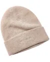 Vince Fine Rib Double Layer Cuff Knit Hat In Nude