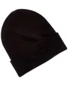 Vince Fine Rib Double Layer Cuff Knit Hat In Black