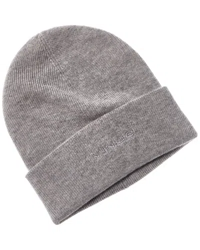 Vince Fine Rib Double Layer Cuff Knit Hat In Grey