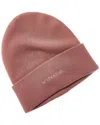 Vince Fine Rib Double Layer Cuff Knit Hat In Pink