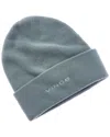 Vince Fine Rib Double Layer Cuff Wool & Cashmere-blend Hat In Blue