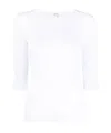 Vince Elbow Sleeve Crew Neck T-shirt In Optic White In White