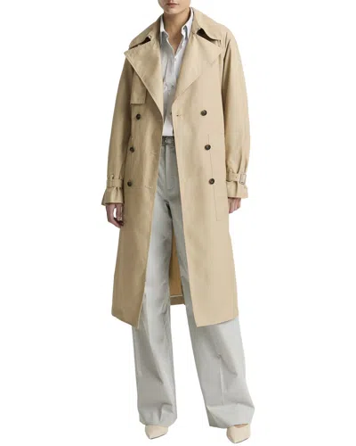 Vince Fine Twill Trench Coat In Neutral