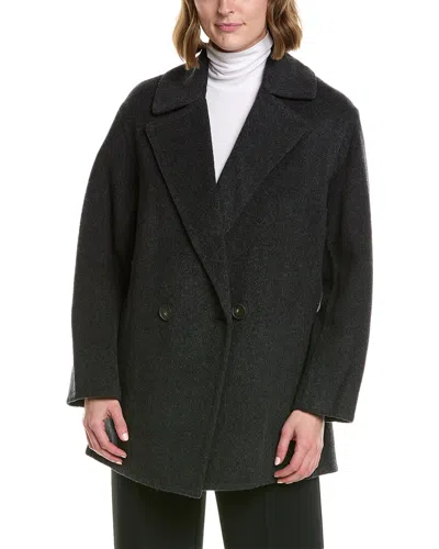 Vince Fine Wool-blend Car Coat In Grey