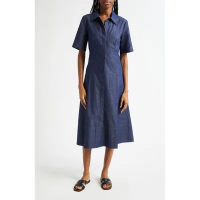 VINCE VINCE FIT & FLARE DENIM SHIRTDRESS