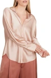 Vince Plus Bias Silk Blouse In Light Rosa