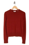 Vince Fitted Wool Blend Crop Sweater In Cinnamon