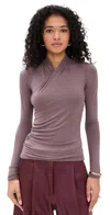 Vince Fixed Wrap Top Smoky Berry In Brown