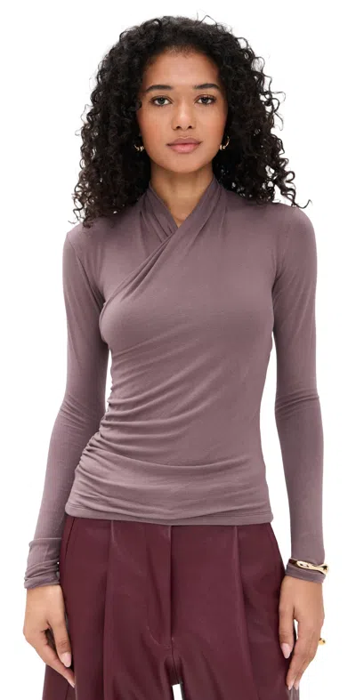 Vince Fixed Wrap Top Smoky Berry In Brown
