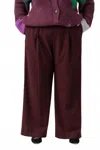 Vince Flannel Pull On Pants - Plus In Deep Wine In Burgundy