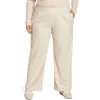 Vince Flannel Pull-on Wide Leg Pants In Light Oat