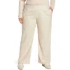 Vince Flannel Pull-on Wide Leg Pants In Light Oat