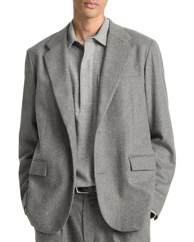 Vince Flannel Regular Fit Blazer In Gray