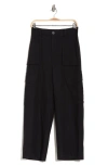 Vince Mid Rise Fluid Cargo Trousers In Black