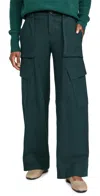 Vince Raver Flannel Cargo Pants In Sea Onyx