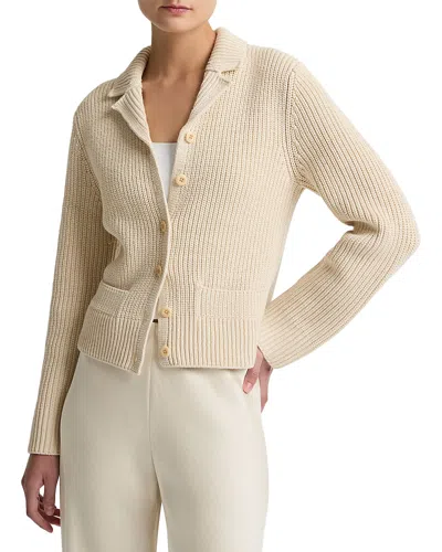 Vince Flap Pocket Collared Cardigan In Neutral
