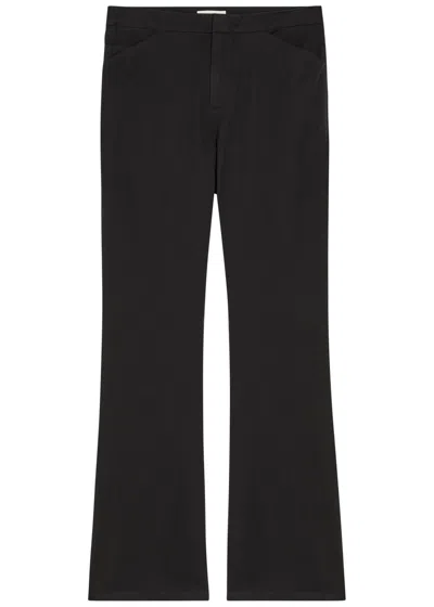 Vince Flared-leg Stretch-cotton Trousers In Black