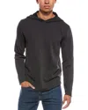 Vince Flat Back Hoodie In Black