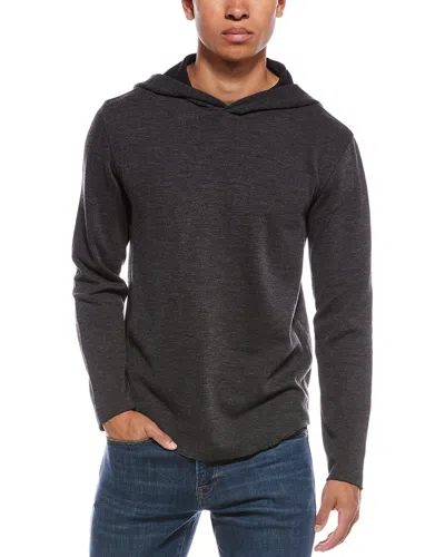 Vince Flat Back Hoodie In Black