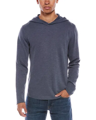 Vince Flat Back Hoodie In Blue