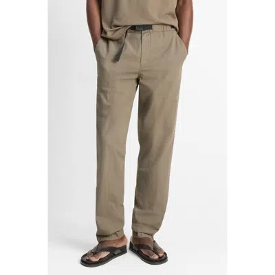 Vince Flat Front Cotton Ripstop Belted Pants