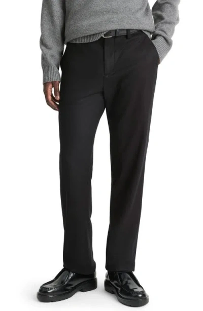 Vince Flat Front Wool Blend Pants In Black