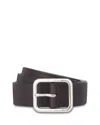 Vince Pebbled Leather Belt In Chocolate