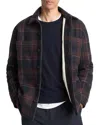 Vince Fleece Lined Shirt Jacket In Red