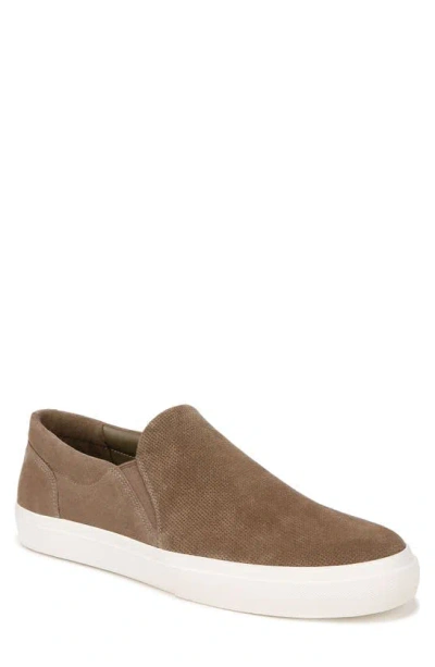 Vince Men's Fletcher Perforated Suede Slip-on Sneakers In Flint Beige Suede