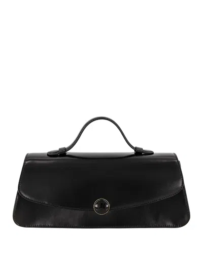 Vince Flora East/west Leather Top Handle Bag In Black