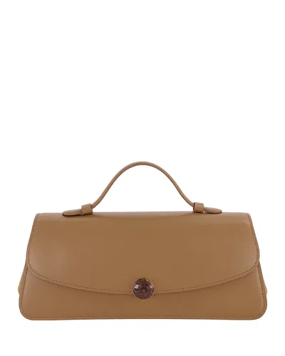 Vince Flora East/west Leather Top Handle Bag In Brown