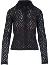 Vince Floral Lace Shirt In Black