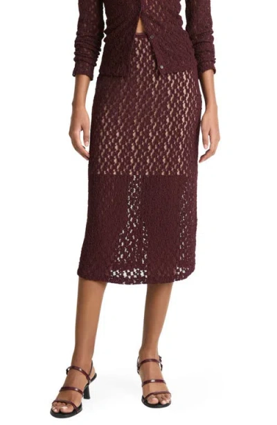 Vince Floral Lace Skirt In Cherry Night
