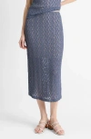 Vince Floral Smocked Midi Skirt In Mauve Thistle