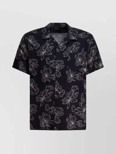 Vince Floral Pattern Chest Pocket Short Sleeves Shirt
