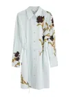 Vince Floral-print Cotton-poplin Mini Shirt Dress In Light Blue