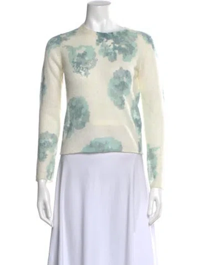 Pre-owned Vince Floral Print Crew Neck Sweater