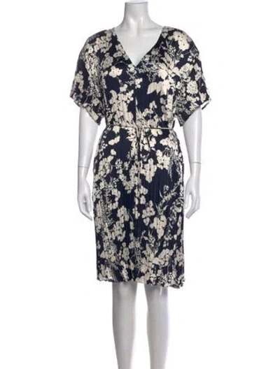 Pre-owned Vince Floral Print Knee-length Dress W/ Tags In Multi