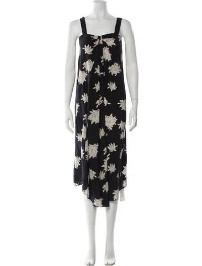 Pre-owned Vince Floral Print Long Dress In Multi