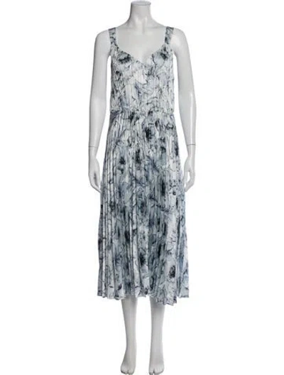 Pre-owned Vince Floral Print Midi Length Dress In White