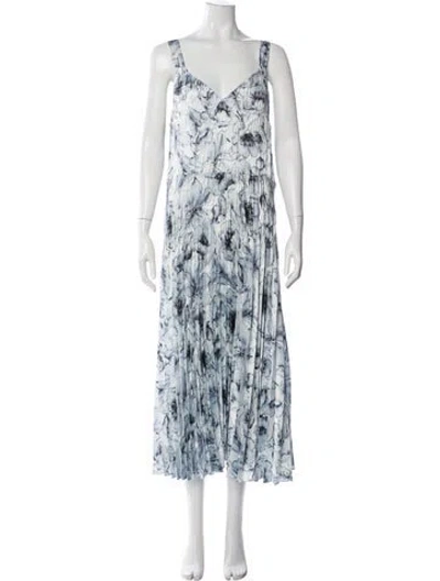 Pre-owned Vince Floral Print Midi Length Dress In White