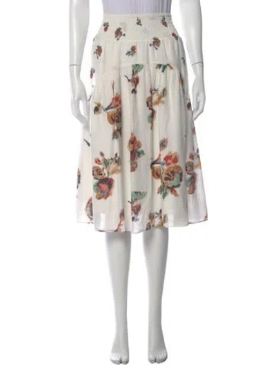 Pre-owned Vince Floral Print Midi Length Skirt In Neutral