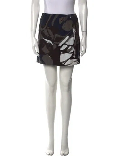 Pre-owned Vince Floral Print Mini Skirt In Black