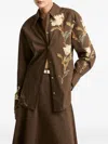Vince Placement Print Button Front Shirt In Brown